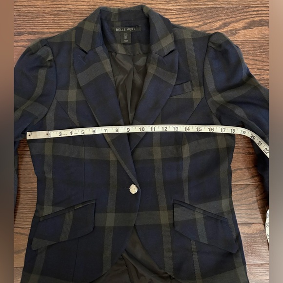 Belle Vere Navy & Green Blazer Jacket Small - Picture 11 of 13